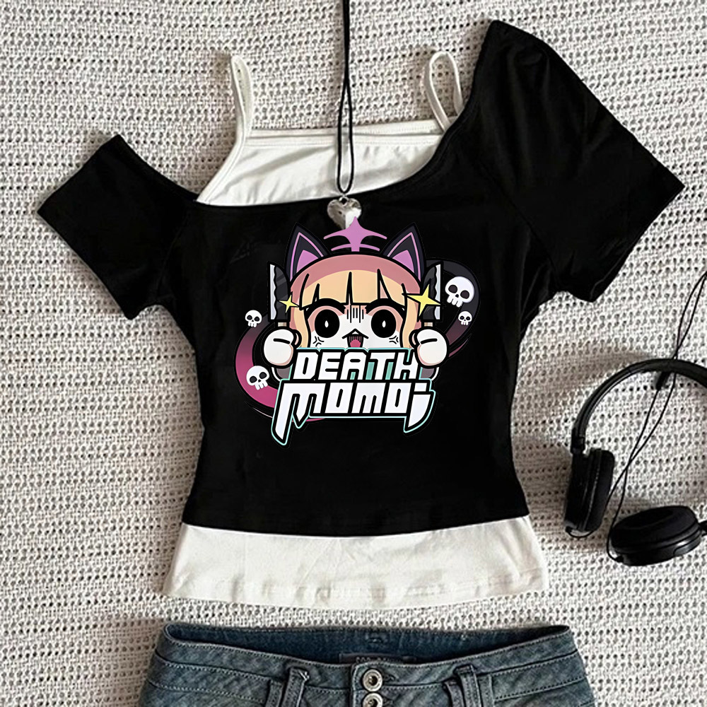 Vintage Fashion Archive - Blauw archief crop top meisje grafisch