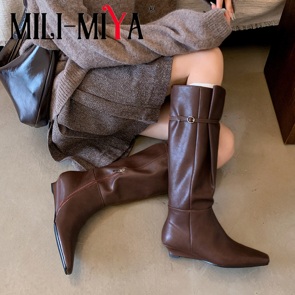 Vintage Fashion Heels - MILI-MIYA Nieuwe Lederen Mode Vierkante Neus