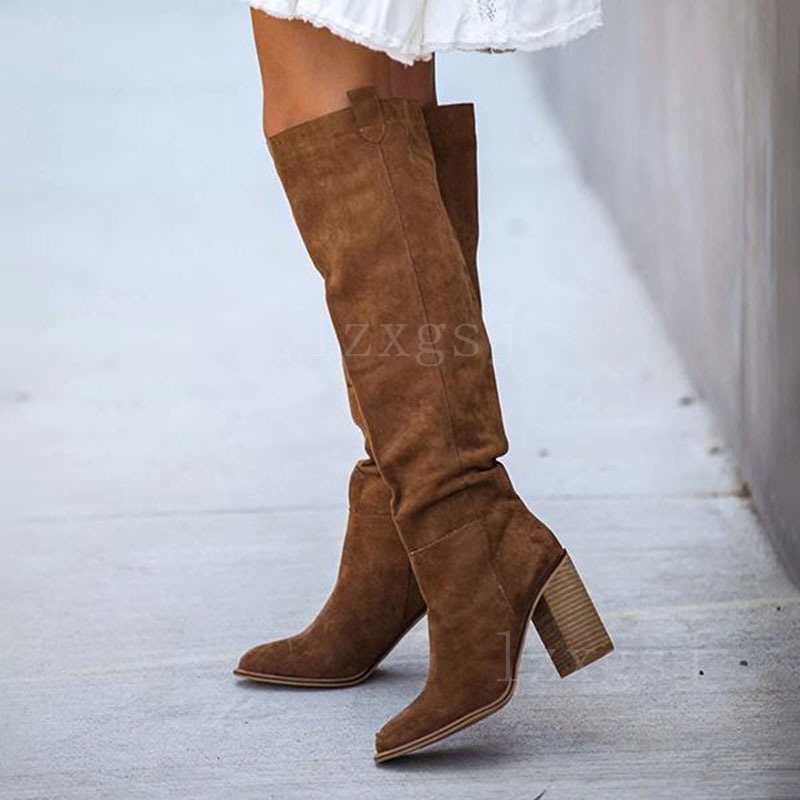 Vintage Fashion Heels - Dameslaarzen Mode Casual Vintage Retro Bruin