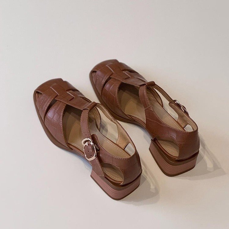Vintage Fashion Heels - Damessandalen Zomer Nieuwe Mode Weave Vintage