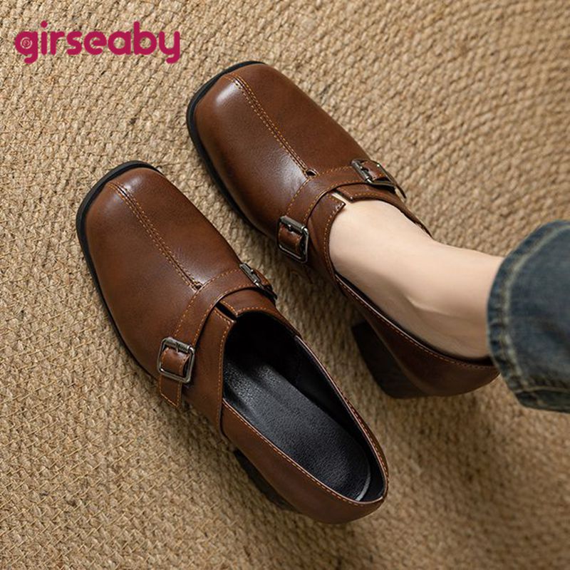 Vintage Fashion Heels - Girseaby Vintage Vrouwen Pompen Vierkante Neus