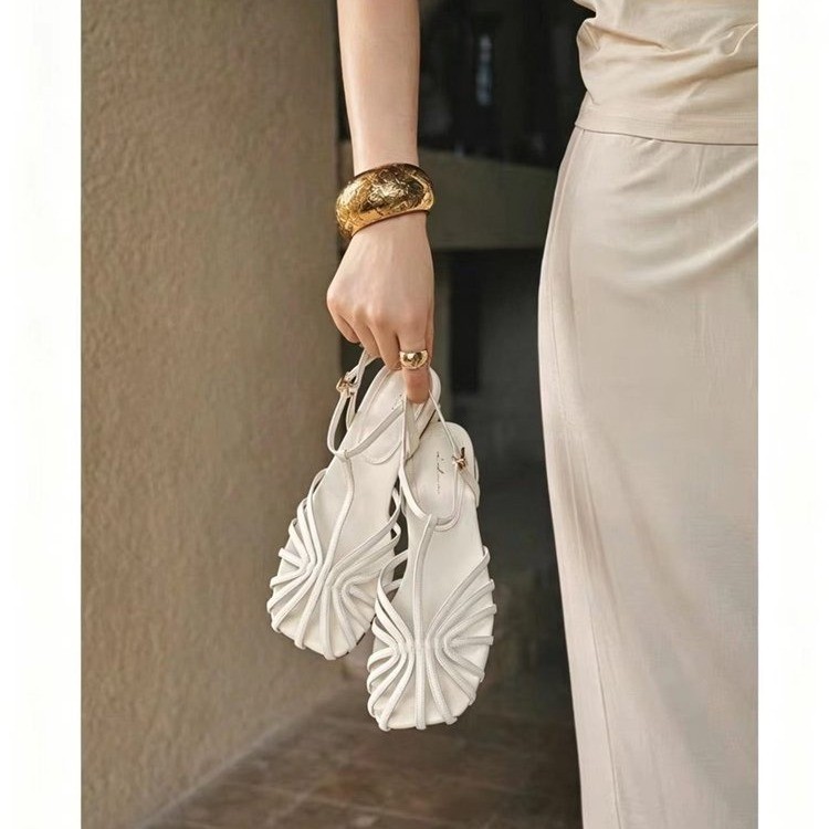 Franse vintage geweven teensan - Vintage Fashion Heels recensie en prijs