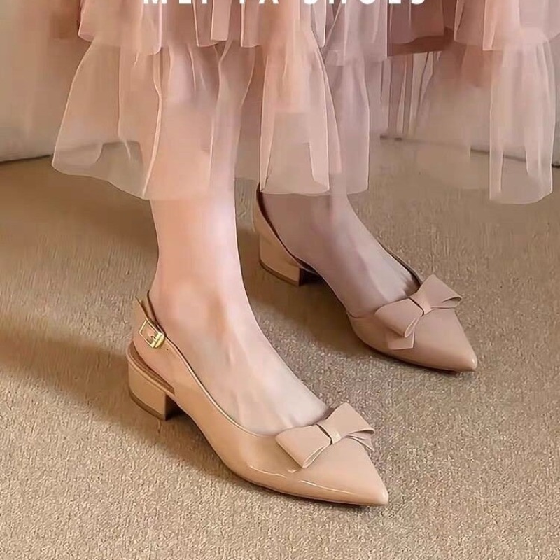 Bow Gentle Medium Heel Baotou  - Vintage Fashion Heels recensie en prijs