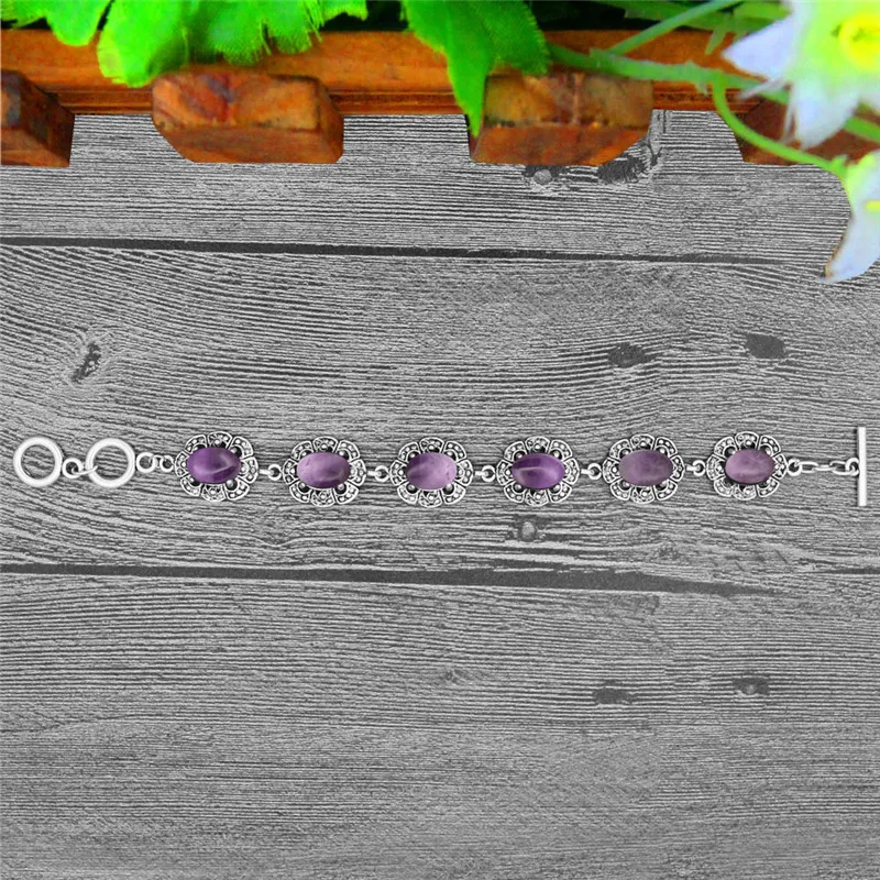 Ovale Amethist Armband Bloem P - Vintage Fashion Look recensie en prijs