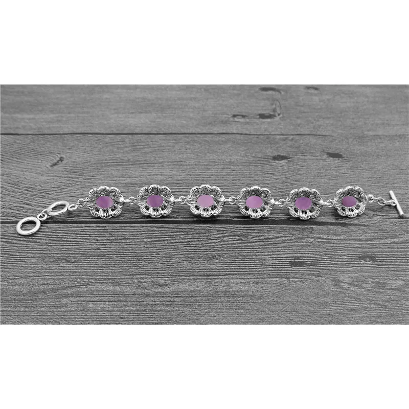 Ovale Amethist Armband Bloem P - Vintage Fashion Look recensie en prijs