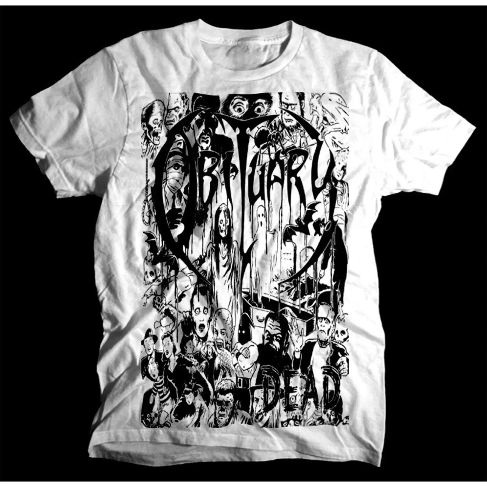Sale Obituary Dead album WIT T - Vintage Fashion Obituaries recensie en prijs
