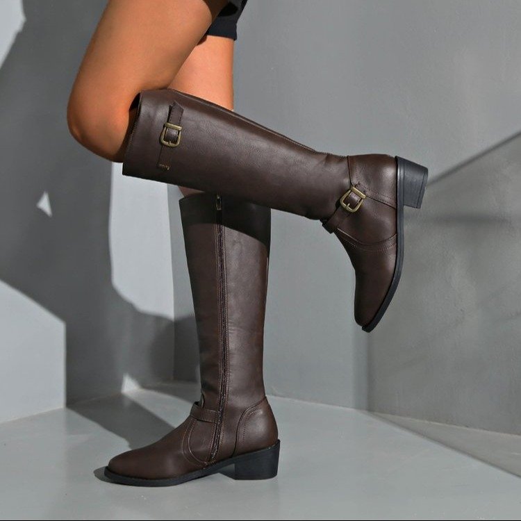Vrouwen Knie Hoge Laarzen Plat - Vintage Fashion Heels recensie en prijs