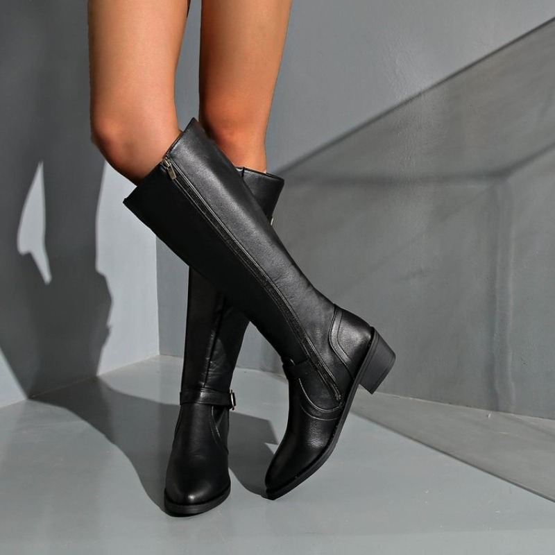 Vrouwen Knie Hoge Laarzen Plat - Vintage Fashion Heels recensie en prijs