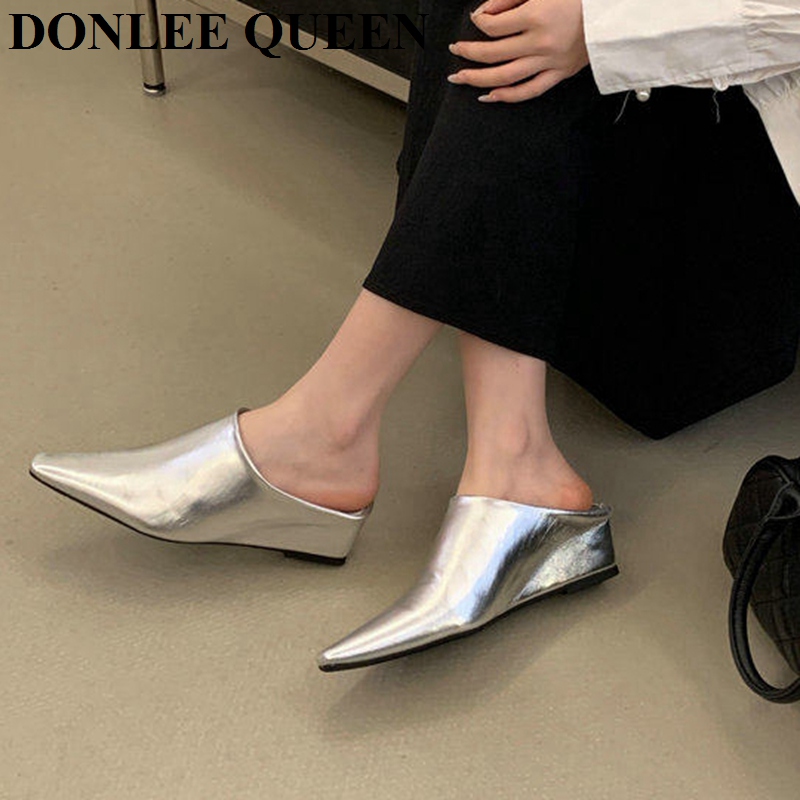 Damesmode Mule Slippers met ge - Vintage Fashion Heels recensie en prijs