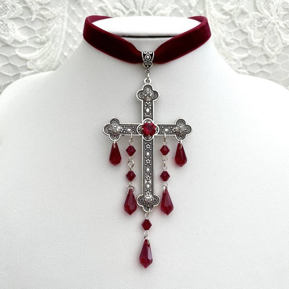 Retro stijl grote kruis hanger - Vintage Fashion Look recensie en prijs